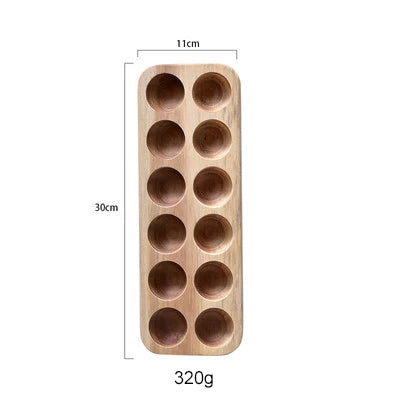 Wooden Double-Row Egg Storage Organiser – 4, 6 or 12 Holes – additional product image