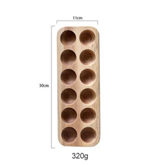 Wooden Double-Row Egg Storage Organiser – 4, 6 or 12 Holes – additional product image