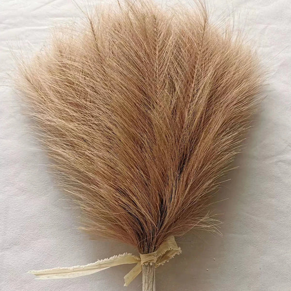 10pcs Artificial Pampas Grass Fluffy Reed Fake Plant for Birthday Wedding Home Party Vase Decoration Flower Bouquets DIY Crafts Decor