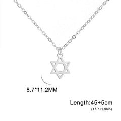 Teamer Israel Map Star of David Pendant Necklace for Women Men Jewish Stainless Steel Necklace Ethnic National Jewelry Wholesale