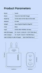 Toocki 40W GaN USB Charger Type C QC 4.0 Quick Charge Dual Type C Fast Phone Charger For iPhone 15 14 13 12 Pro Max Samsung S23