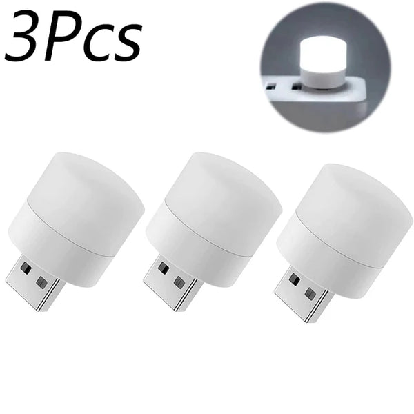 1/10Pcs Mini USB Night Light Warm White Eye Protection Book Reading Light USB Plug Computer Mobile Power Charging LED Night Lamp Home Decor