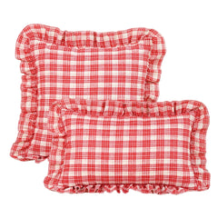 BUYNOW 1PC Two-tone Plaid Lace Pillowcase British Vintage Style Countryside Cottage Sofa Cushion Cover Home Bedroom Bed Decor