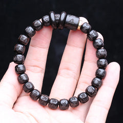 Natural Ebony Tibetan Prayer Turning Wheel Six-Character 8Mm 108 Beads Mara Necklace Rosary Beads