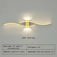 Wall Lamp LED Long Strip 60/80 Wall Sconce Home Decora Living Room Background Restaurant Bedroom Modern Illumination Fixtures