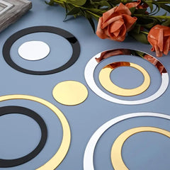 6/24PCS Acrylic Circle Mirror Wall Stickers Removable Round Dots Mirror Wall Decals DIY Home Decor Mirror Art