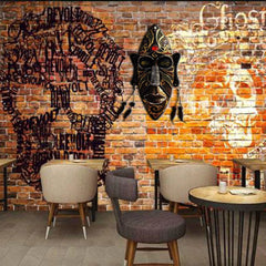 1pc, African style hanging decorations, South Africa mask pendant, Handmade painted resin craft, Restaurant bar wall decoration