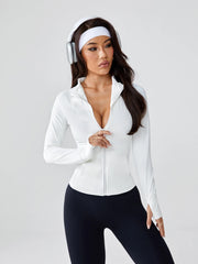 Yoga Crop Top for Fall & Winter - Slim-Fitting Athletic Shirt with Elevated Style, Perfect as Base Layer or Outerwear