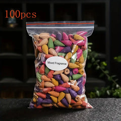Mixed Waterfall Smoke Backflow Natural Incense Cone Incense Lavender Multi-scented Suitable for Places Tea Room Yoga Room Aroma