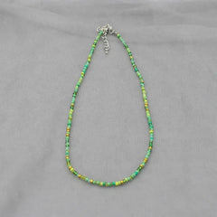 Bohemia Handmade Rainbow Seed Beads Simple Choker Necklace Candy Color Neck Chain Wild Sweet Colorful Jewelry
