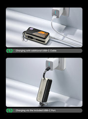 QOOVI Mini Powerbank 5000mah Built-in Cable PD 20W Portable Charger Fast Charging For iPhone 15 Samsung Xiaomi External Battery