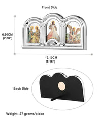 Catholic Divine Mercy Jesus Christ Image Frame Holy Family St. Michael Triptych Icons Sticker Tabletop Prayer Home Church Decor