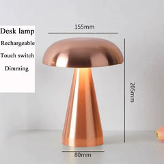 Retro Mushroom LED Table Lamp – Touch Rechargeable Light Home Decor