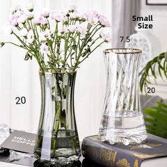 Creative Simple Original Color Glass Flower Vase Transparent Water Fre Flowers Lilies Nordic ular Living Room Home Decor