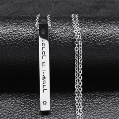 Hip Hop Jewish Hexagram Long Necklaces Stainless Steel David Star Israel Mezuzah Necklace Sweater Neck Chain Jewelry Gifts NA193