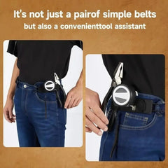 New 1Pc 2Pcs Unisex Buckleless Belt Hook Waist Buckle Adjustable Elastic Waist Belt Comfortable Metal Hook