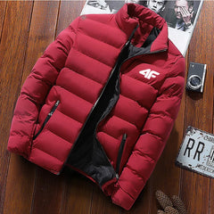 Men's  New Winter Long Sleeve Cotton Coat Zipper Jacket Men's Cotton Coat