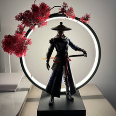 LED Light Ring Ornament Chinese-style Photography-specific Ambient Light Display Stand Creative Desktop Home Decoration Ornament