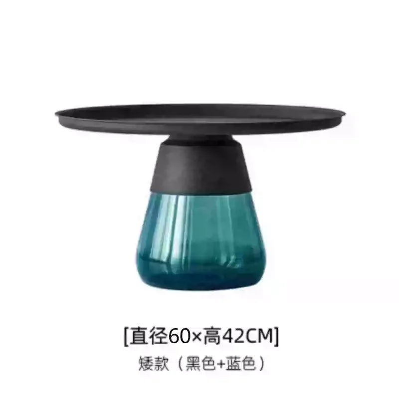 Artistic Glass Coffee Table, Creative Design End Tables for Living Room , Stylish Accent Tea Table with Various Sizes & Colors Living Room Furniture
