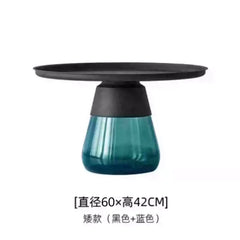 Artistic Glass Coffee Table, Creative Design End Tables for Living Room , Stylish Accent Tea Table with Various Sizes & Colors Living Room Furniture