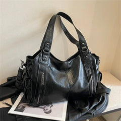 High Quality PU Shoulder Bag for Women – Contrast Zipper Style