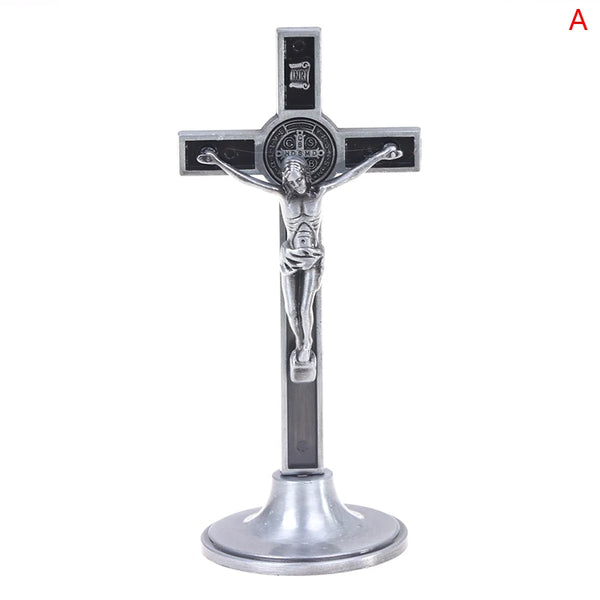 Church Relics Jesus on the Stand Cross Wall Crucifix Antique Home Chapel Decor 1pc
