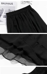 Women’s High-Waist Chiffon Wide-Leg Pants – Spring/Summer Plus Size