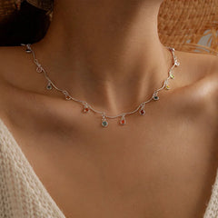 Fashion Simple Candy Color Tassel Necklace Aesthetic All-match Pendant Jewelry Choker Neck Accessories Gift Chain