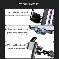 New Upgraded Car Air Vent Phone Holder,Gravity Automatic Lock Car Phone Holder, Aluminum Alloy Vertical Rotation Car Mount