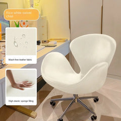 Olevo Wrapped Swan Chair, Small Sofa Comfortable Sitting Experience Simple Solid Color Adjustable Office Chair Make Up Stool Office Furniture