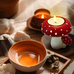 1pc Simulation Small Mushroom Home Decoration Mushroom Candle Holder Mushroom Tea Candle Candle Holder Craft Ornament