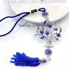 1pc Devil's Eye Horseshoe-shaped Blue Eye Rhinestone Lucky Decoration Pendant, Keychain & Car Hanger