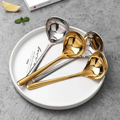 Korean Stainless Steel Thickening Spoon Creative Long Handle Hotel Hot Pot Spoon Soup Ladle Home Kitchen Tools, Cooking Utensils