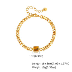 Vnox 5mm Width Adjustable Chain Bracelet for Men, Stainless Steel Acrylic Six-Sided Polished Jewelry Gifts for Husband Son‌ Him