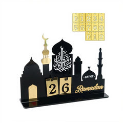Acrylic Islamic Ramadan Countdown Calendar Gifts Day of Ramadan Calendar with Replacing Number 2026 Eid Mubarak Home Decoration