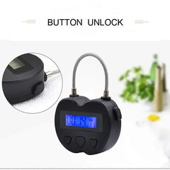 Multifunctional LCD Display Time Lock, Waterproof USB Rechargeable Temporary Timer Padlock, Smart Time Lock for Travel and More