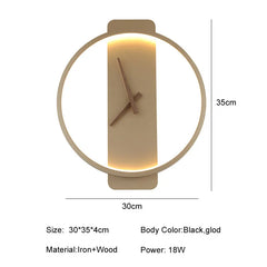 Nordic LED Wall Clock Lamp – Modern Decor Wall Light