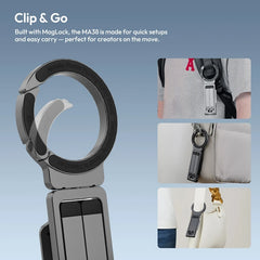 Ulanzi MA38 Mobile Phone Photography Stand Selfie Stick Double Magnetic Overhead Tripod for Samsung Xiaomi Huawei iPhone Vivo