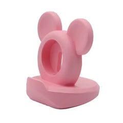 Mickey Mouse Charger Stand Minnie Desktop Holder for Apple Watch 9 8 7 6 5 4 iWatch 3 2 1 SE Cartoon Silicone Charging Base