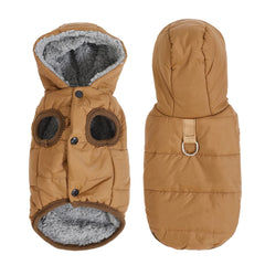 Warm Fleece Dog Coat Hoodie For Small Medium Dogs Winter Puppy Clothes Jacket With D-ring Thick Cozy Pug Dachshund Parka Costume