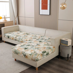 Tropical rainforest leaf printed milk silk sofa cover, elastic sofa cover, dust-proof and detachable sofa cover