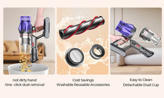 Laresar V7 500W 50000PA Suction Power Cordless Vacuum Cleaner Handheld smart Home appliance Removable Battery Dust Cup