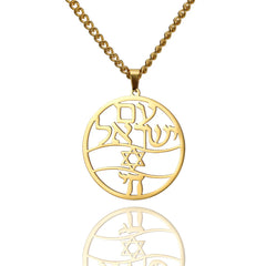 EUEAVAN Star of David and Chai Symbol Necklaces Stainless Steel Hexagram Judaica Hebrew Blessing Necklace Jewish Amulet Jewelry