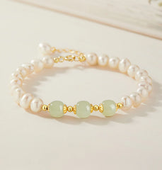 Natural Hetian Jade Green Beads Bracelet – Luxury Elegant Jewelry for Women