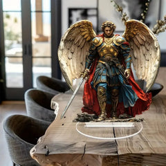 Archangel Michael 2D Flat Acrylic Plaque,Home,Office,Cafe,room,Studio,display Case,Tabletop Ornament Decor Sign Gift Kit