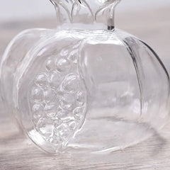 Creative Red Pomegranate Glass Vase Pomegranate Glass Hydroponic Flower Vase Hammer Pattern Transparent Fruit Vase Home Decor