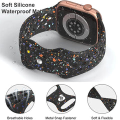 Sport Strap for Apple Watch Band 44mm 45mm 46mm 49mm/38mm 40 41mm Colored Particles Rubber Band IWatch Ultra 11 10 9 8 7 6 5 SE
