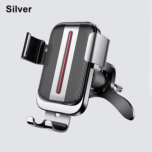 New Upgraded Car Air Vent Phone Holder,Gravity Automatic Lock Car Phone Holder, Aluminum Alloy Vertical Rotation Car Mount