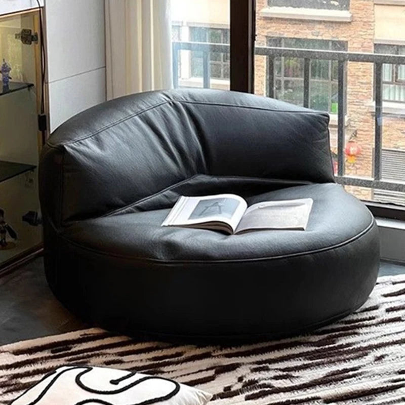 Lazy Sofas Living Room  Single Corner Sofa Modern Design Sofa for 1 Person Can Lie Down Beanbag Tatami Thickened Leather Home Living Room Furniture