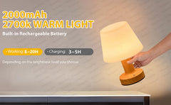 LED Table Lamp Touch Sensor Rechargeable Desktop Night Light Wireless Reading Lamp For Restaurant Hotel Bar Bedroom Decor Light